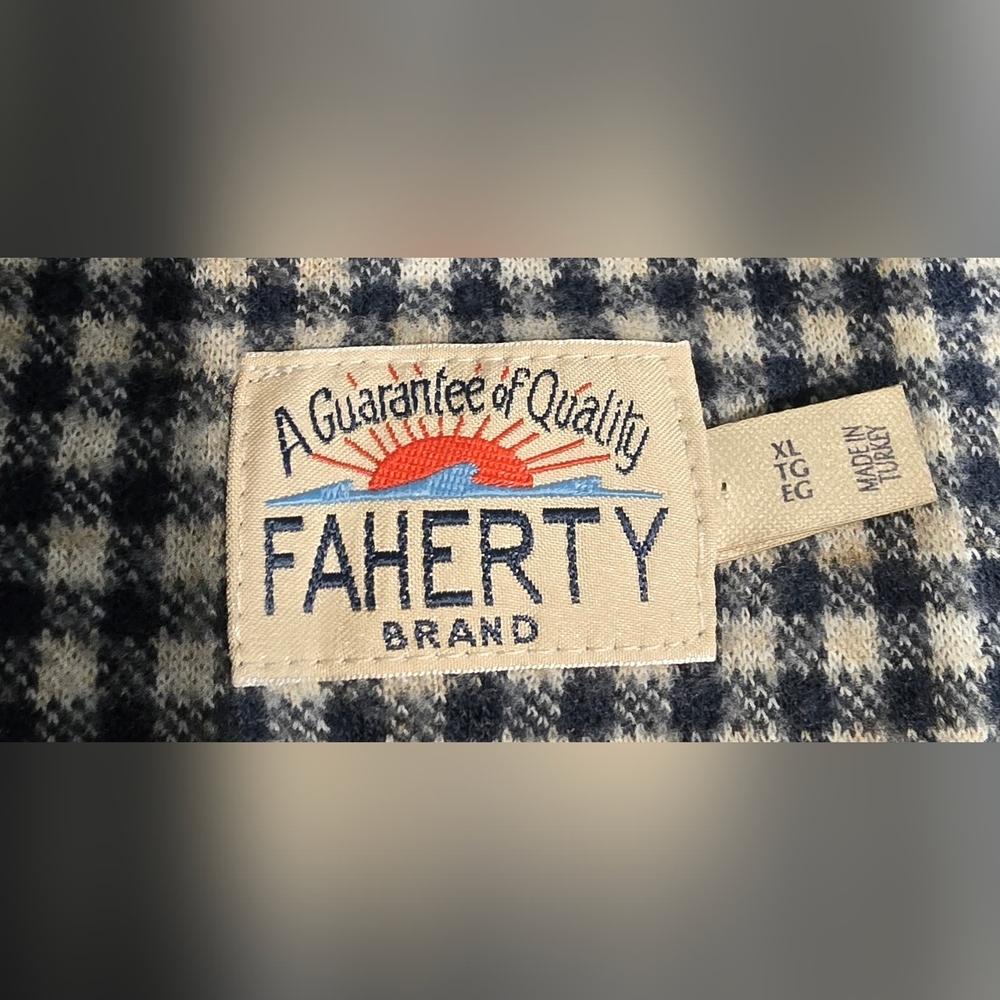 Faherty Men's Legend Sweater Shirt In Encinitas Gingham Size XL - Picture 2 of 6